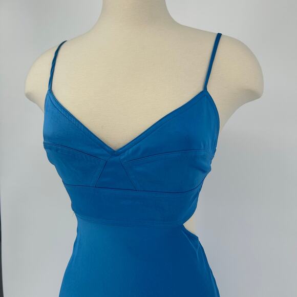 A.L.C Blue Blakely Satin Midi Dress – Size 10 – Good Condition - Picture 4 of 10